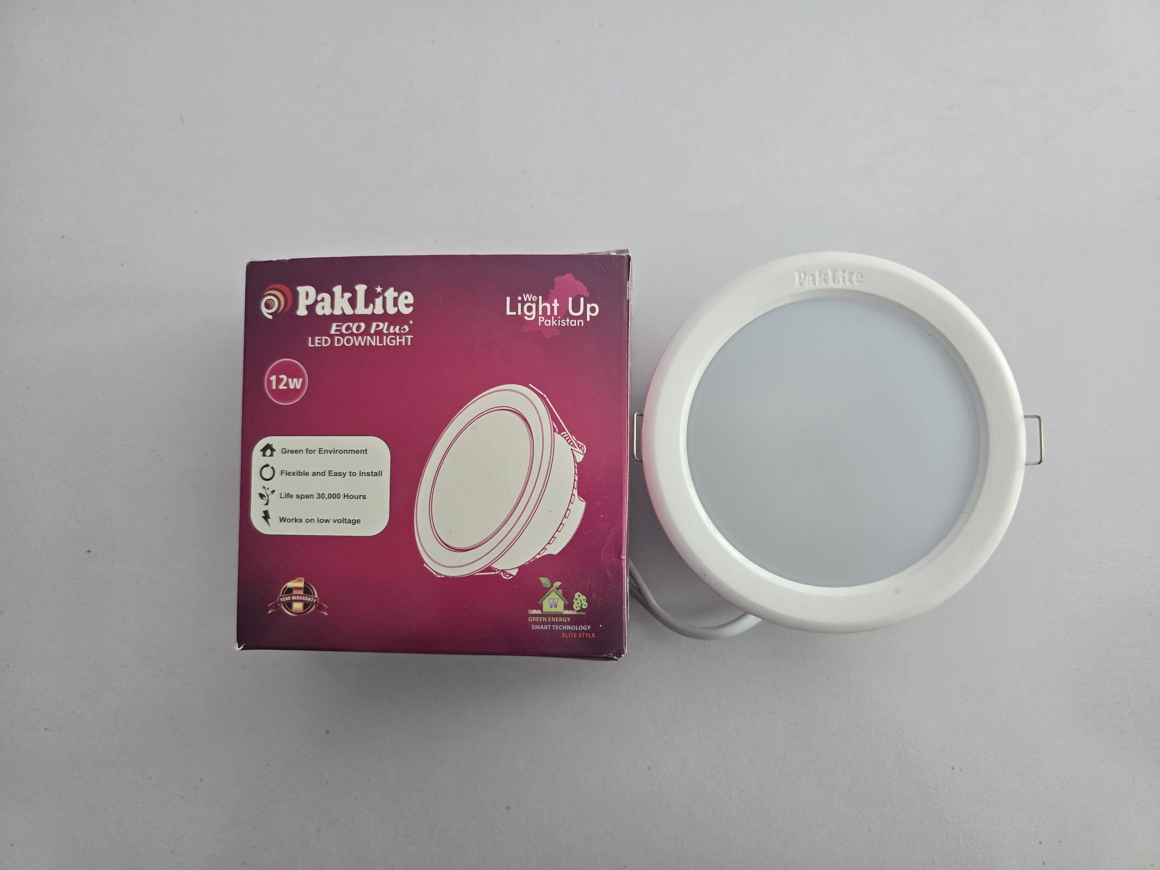 PakLite LED Eco Plus DownLight 4 12 WATT White