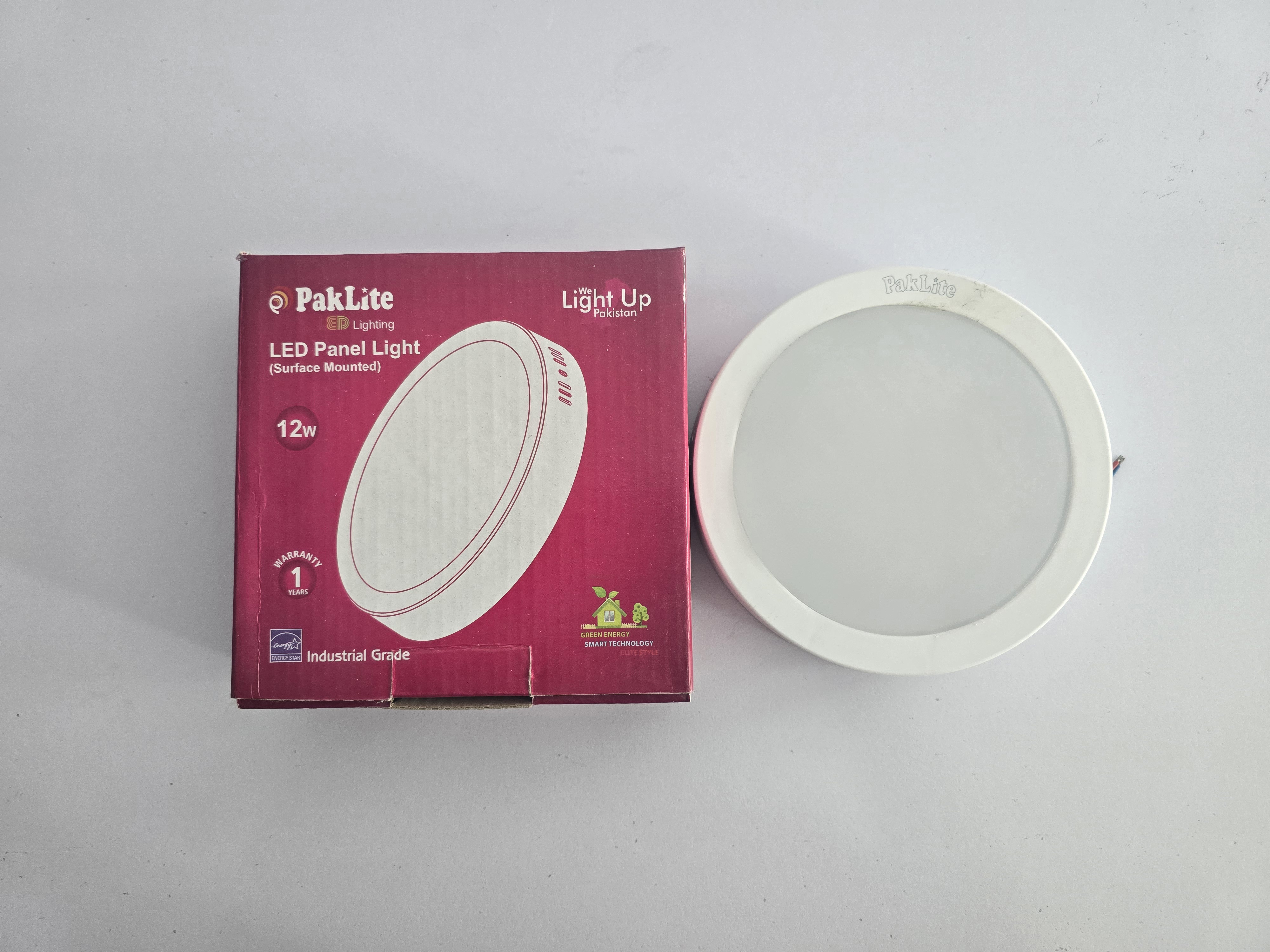 PAKLITE PANEL LIGHT  SURFACE 12W 6 WHITE  (ROUND)